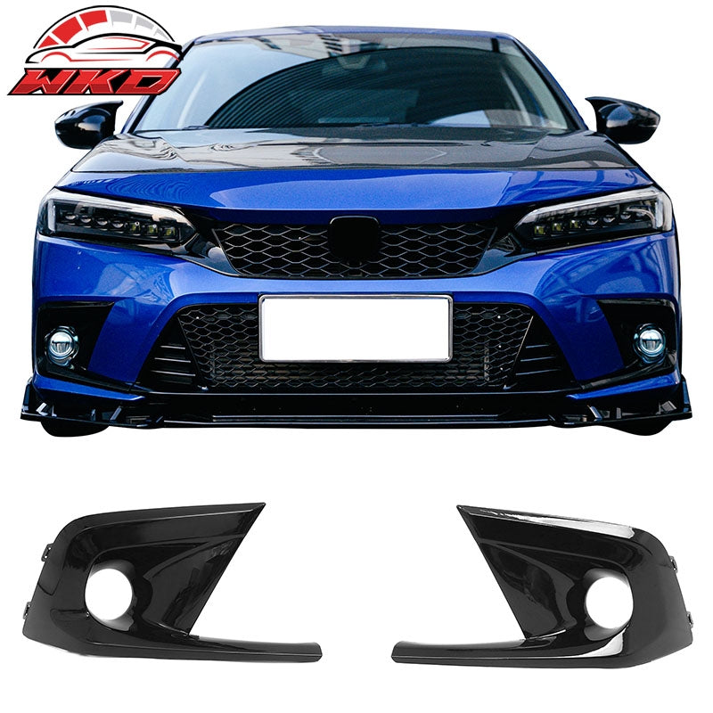 Wholesale 22-24 Honda Civic Round Holes Fog Light Bezels OE Style Covers Gloss Black