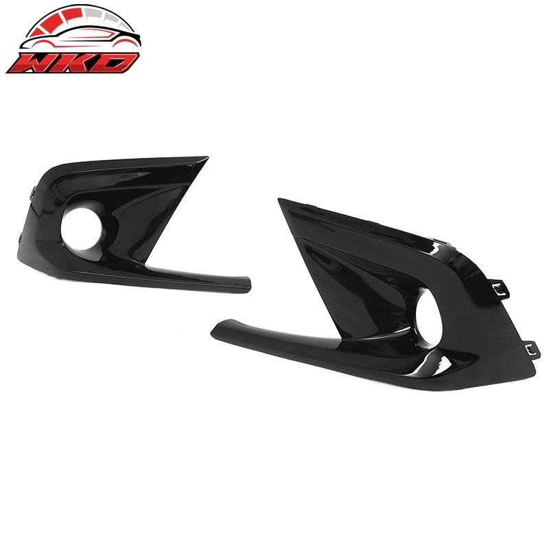 Fits 22-24 Honda Civic Round Holes Fog Light Bezels OE Style Covers Gloss Black