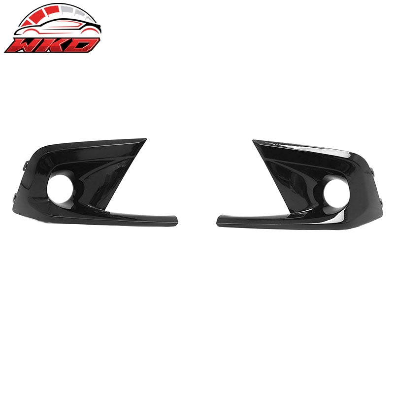 Fits 22-24 Honda Civic Round Holes Fog Light Bezels OE Style Covers Gloss Black