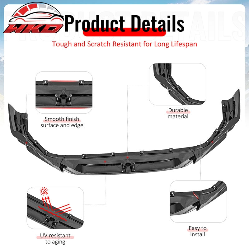 Wholesale 25-26 Honda Civic SWA Style Front Bumper Lip Spoiler Gloss Black ABS 5PCS - Wikond Auto