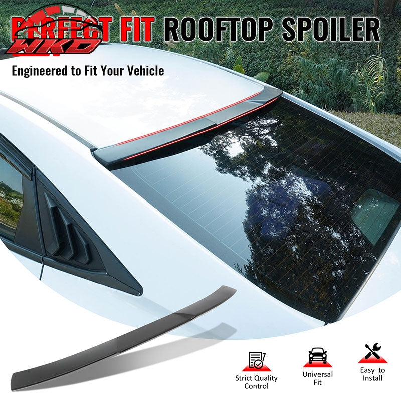 Fits 16-21 Honda Civic Sedan 4Dr JDM Style Rear Roof Spoiler Lip Matte Black ABS