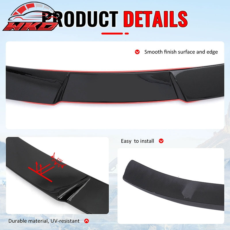 Fits 16-21 Honda Civic Sedan 4Dr JDM Style Rear Roof Spoiler Lip Gloss Black ABS