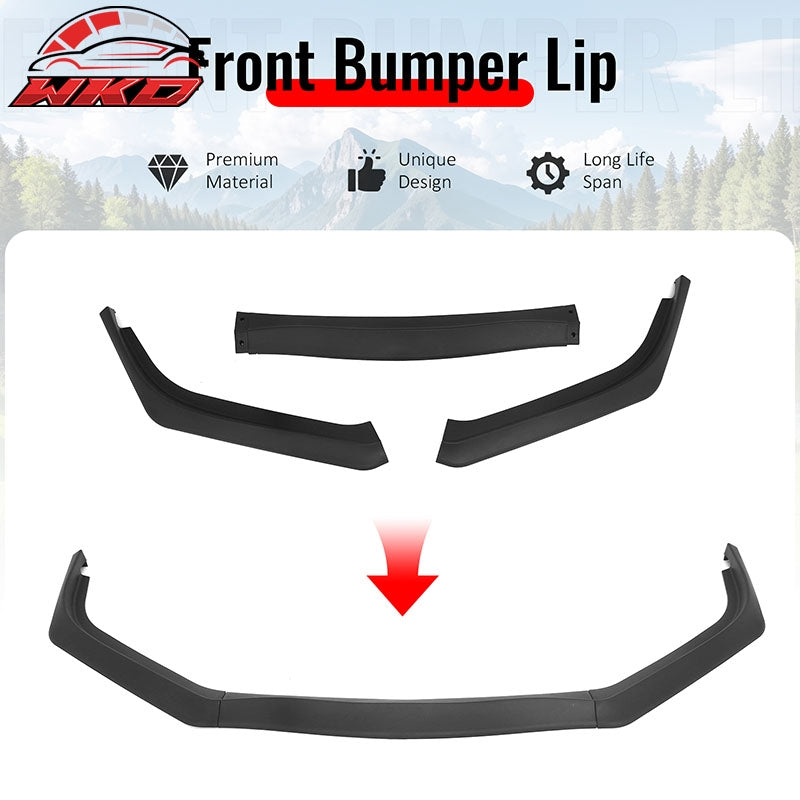 Wholesale For 13-15 Honda Civic Sedan GT Style Front Bumper Lip Spoiler Matte Black PP 3PC - Wikond Auto