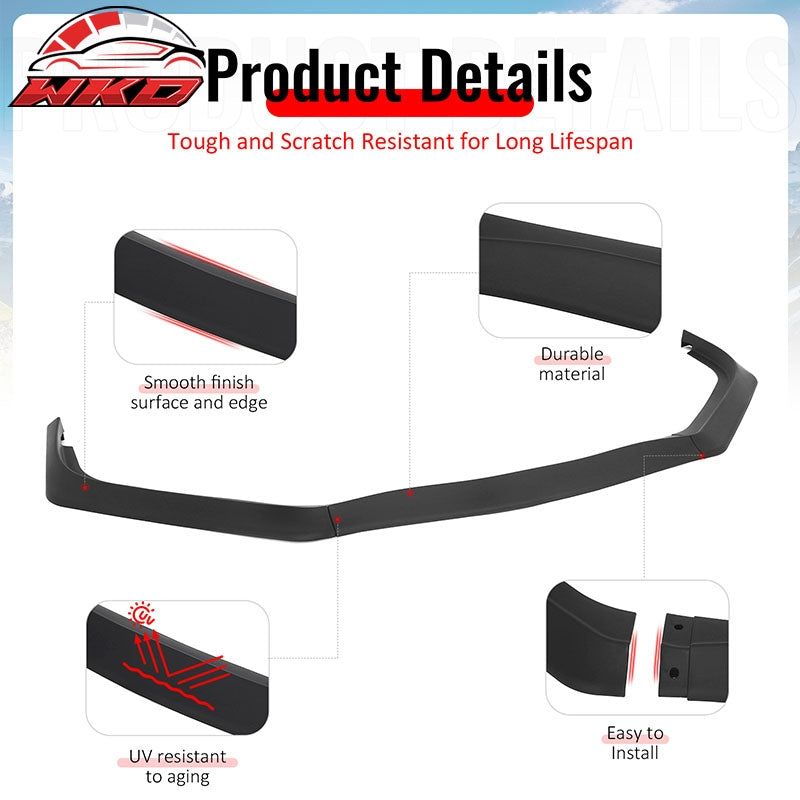 Wholesale For 13-15 Honda Civic Sedan GT Style Front Bumper Lip Spoiler Matte Black PP 3PC - Wikond Auto