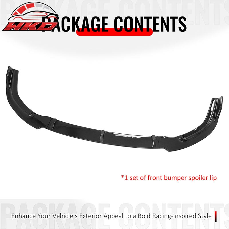 Wholesale For 06-08 Honda Civic Sedan GT Style Front Bumper Lip Spoiler Gloss Black PP 3PC - Wikond Auto