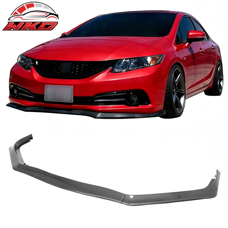 Wholesale For 13-15 Honda Civic Sedan GT Style Front Bumper Lip Carbon Fiber Print PP 3PCS - Wikond Auto