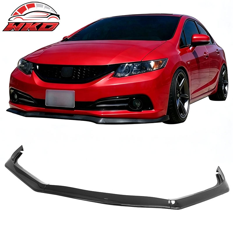 Wholesale For 13-15 Honda Civic Sedan GT Style Front Bumper Lip Spoiler Gloss Black PP 3PC - Wikond Auto