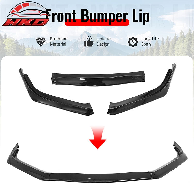 Wholesale For 13-15 Honda Civic Sedan GT Style Front Bumper Lip Spoiler Gloss Black PP 3PC - Wikond Auto