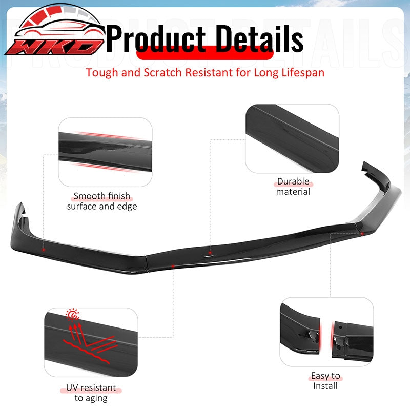 Wholesale For 13-15 Honda Civic Sedan GT Style Front Bumper Lip Spoiler Gloss Black PP 3PC - Wikond Auto