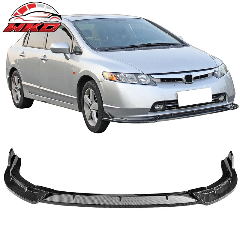 Wholesale 06-08 Honda Civic Sedan IKON Style Front Bumper Lip Carbon Fiber Print 3PCS - Wikond Auto