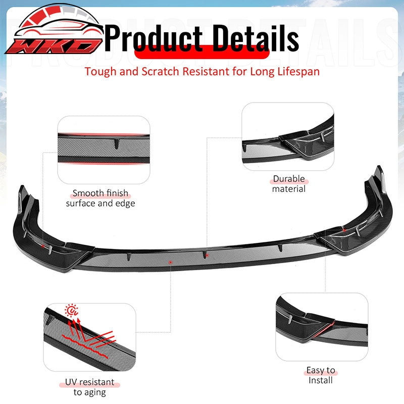 Wholesale 06-08 Honda Civic Sedan IKON Style Front Bumper Lip Carbon Fiber Print 3PCS - Wikond Auto