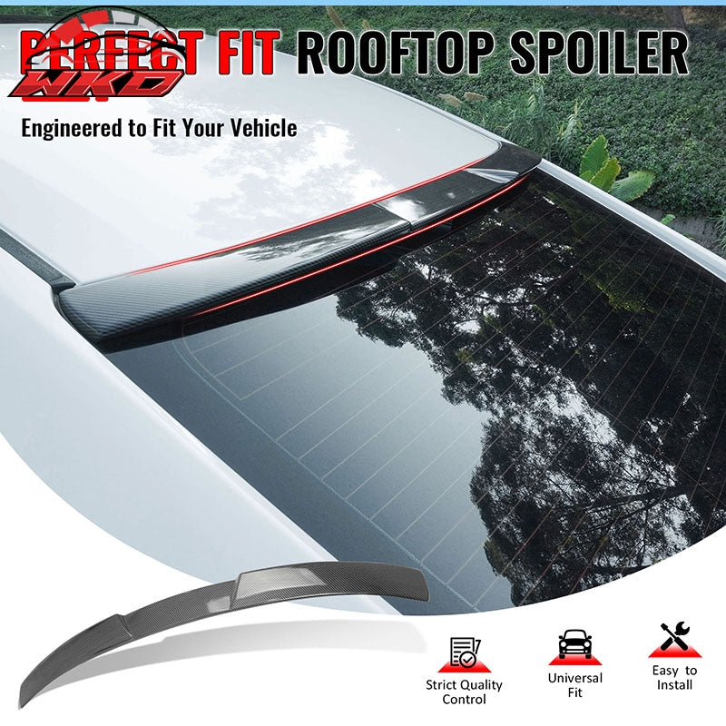 Fits 16-21 Honda Civic Sedan JDM Style Rear Roof Spoiler Lip Carbon Fiber Print