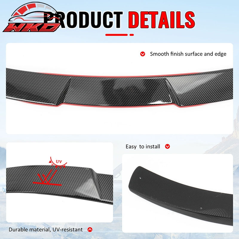 Fits 16-21 Honda Civic Sedan JDM Style Rear Roof Spoiler Lip Carbon Fiber Print