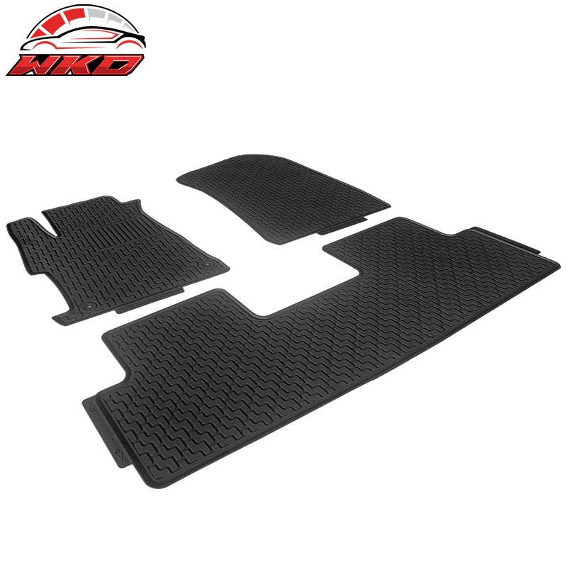 Fits 12-15 Civic Sedan Heavy Duty Black Latex Floor Mats Front & Second Row