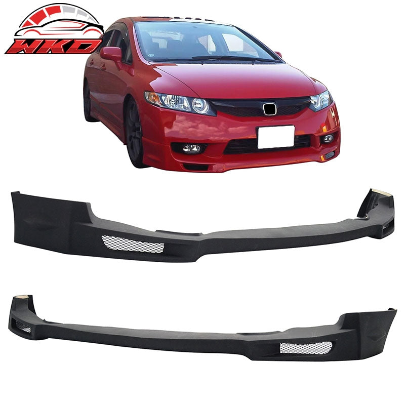Fits 09-11 Honda Civic Sedan Mugen Style Front & Rear Lip & Smoke Brake Lamp