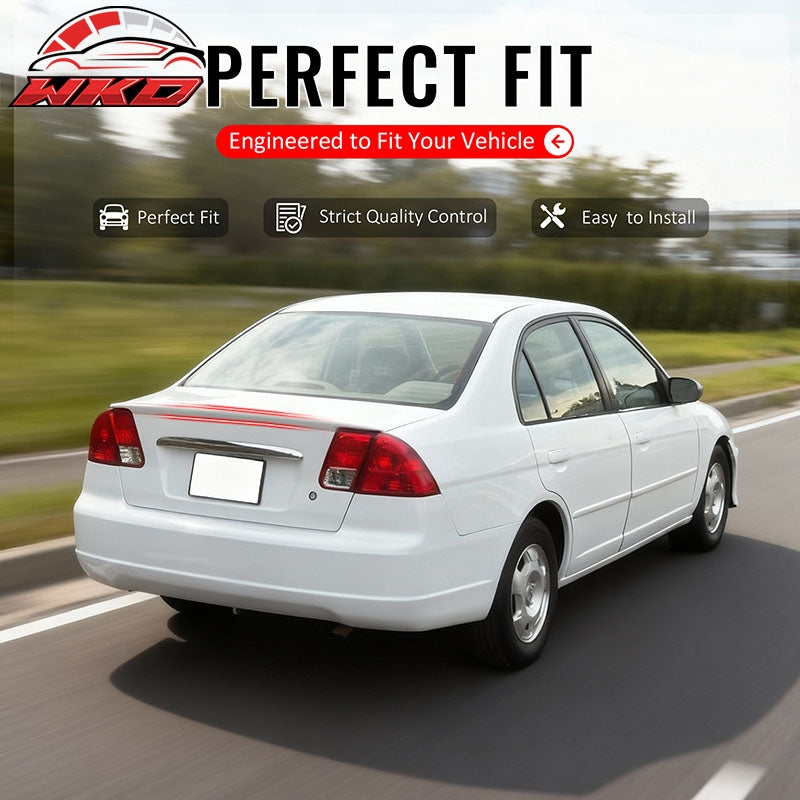 Fits 01-05 Honda Civic Sedan OE Style Trunk Spoiler Rear Wing Gloss Black ABS
