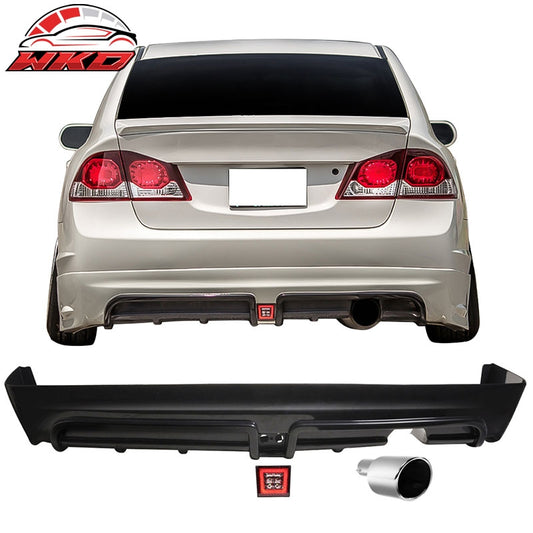 Wholesale 06-11 Civic Sedan Rear Bumper Spoiler + LED 3RD Brake Light + Muffler Tip