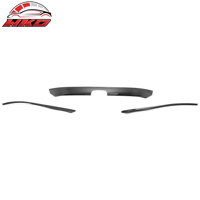 Fits 22-24 Honda Civic Sedan Si Style Front Bumper Grille Cover Trim Gloss Black
