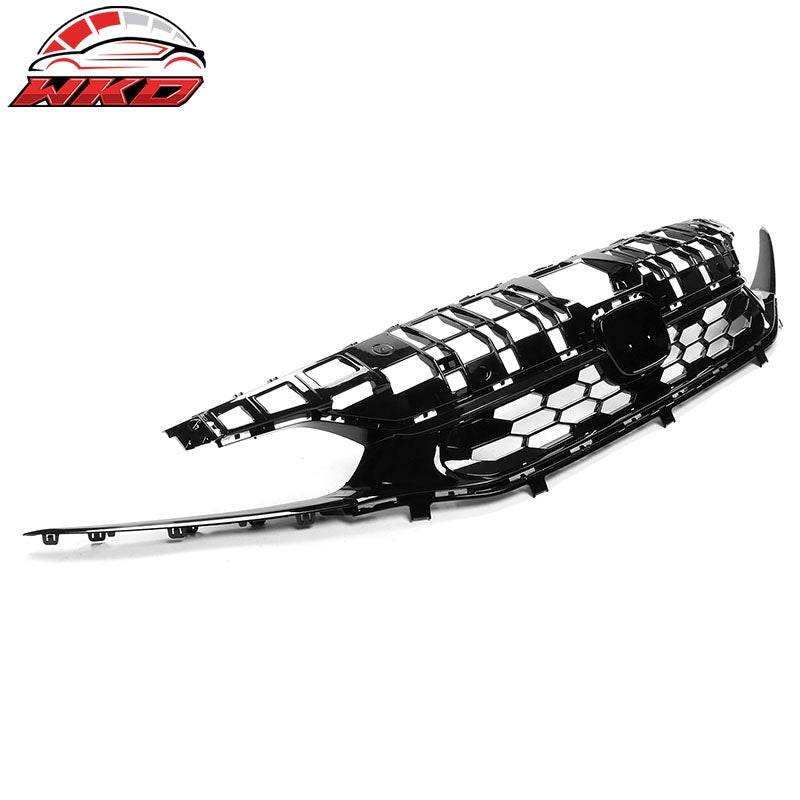 Fits 22-24 Honda Civic Sedan Si Style Front Bumper Grille Cover Trim Gloss Black