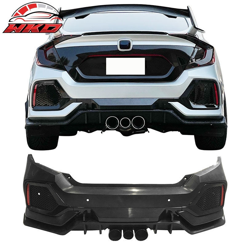 Wholesale 16-21 Honda Civic Sedan TR Style Rear Bumper Cover Replacement W/Diffuser