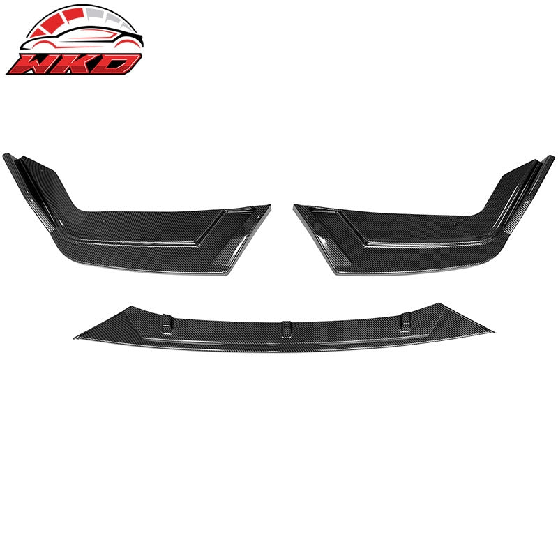 Fits 17-21 Honda Civic Si 5DR Hatchback Carbon Fiber Print Front Bumper Lip 3PC