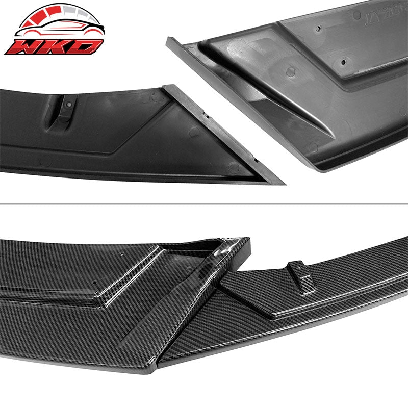 Fits 17-21 Honda Civic Si 5DR Hatchback Carbon Fiber Print Front Bumper Lip 3PC