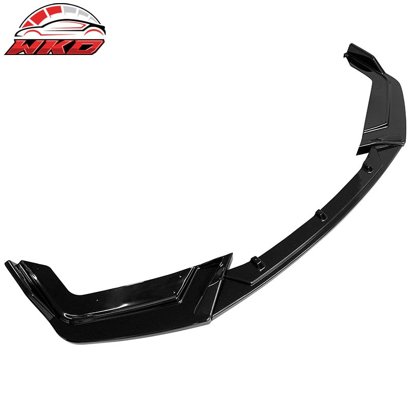 Fits 17-21 Honda Civic Si 5DR Hatchback Gloss Black Front Bumper Lip Spoiler 3PC