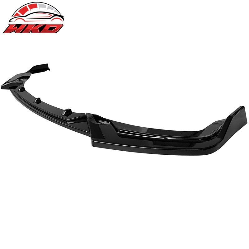 Fits 17-21 Honda Civic Si 5DR Hatchback Gloss Black Front Bumper Lip Spoiler 3PC