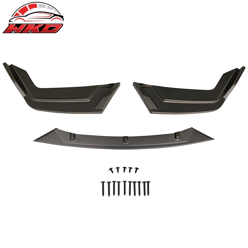 Fits 17-21 Honda Civic Si 5DR Hatchback Matte Black Front Bumper Lip Spoiler 3PC