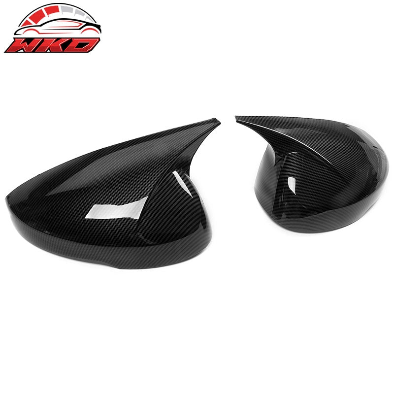 Fits 22-26 Civic Horns Carbon Fiber Print Add-On Rear View Side Mirror Covers