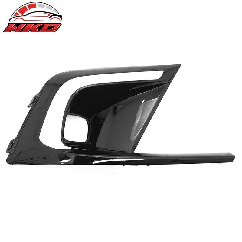 Fits 22-24 Honda Civic Type R Style Front Grille LED Foglight Bezels Gloss Black