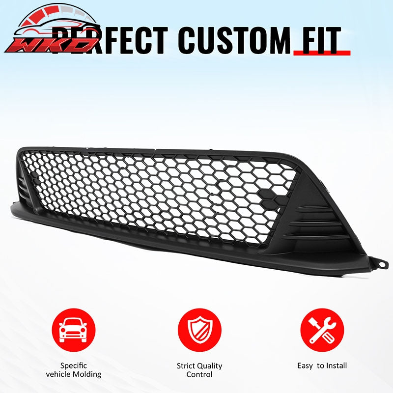 Fits 22-24 Honda Civic Type R Style Front Grille LED Foglight Bezels Matte Black