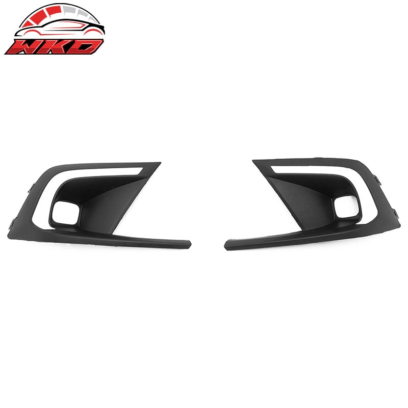 Fits 22-24 Honda Civic Type R Style Front Grille LED Foglight Bezels Matte Black