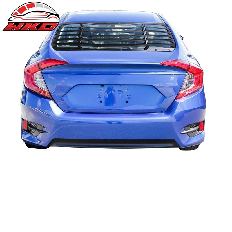 Fits 16-21 Honda Civic Sedan IKON Style Window Louver ABS Carbon Fiber Print