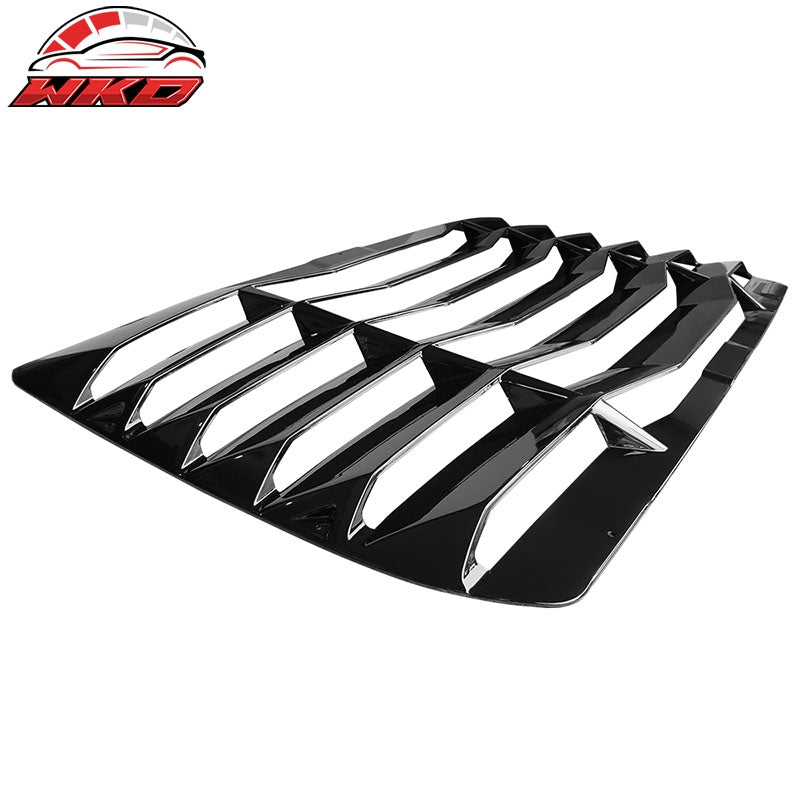 Fits 16-21 Honda Civic Sedan IKON Style Window Louver Sun Shade ABS Gloss Black