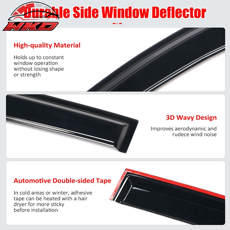 Fits 06-11 Honda Civic Sedan Acrylic Window Visor Sun Rain Guard Deflector 4PC
