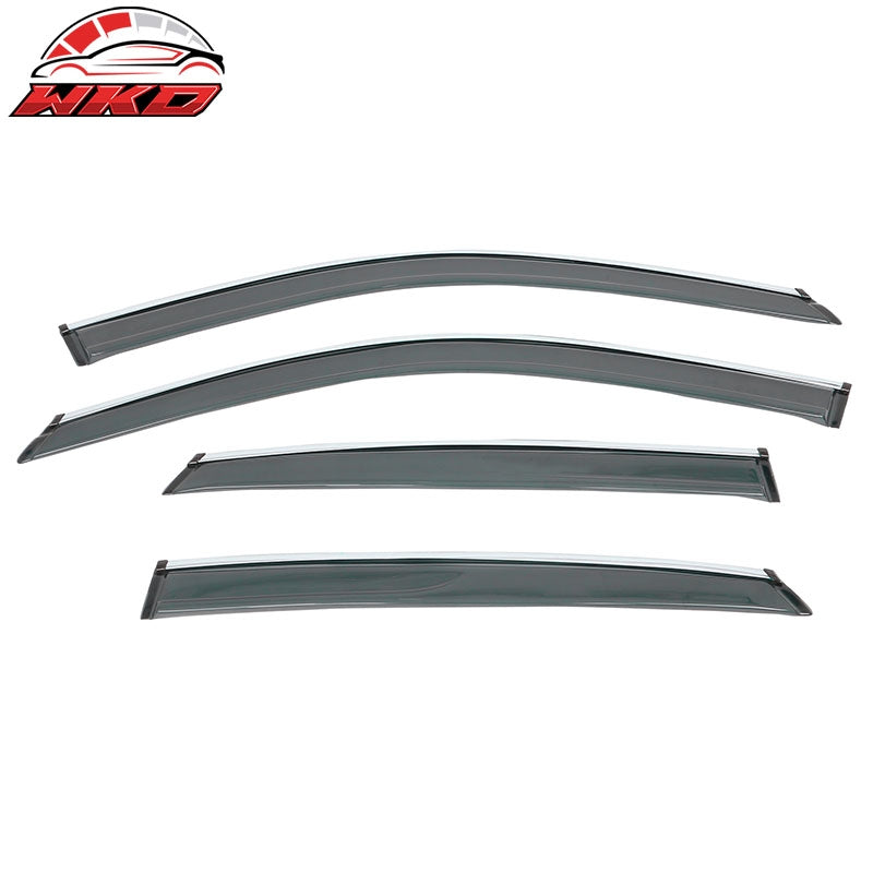 Fits 22-26 Honda Civic Sedan 4DR Acrylic Tape-on Window Visors With Chrome 4PCS