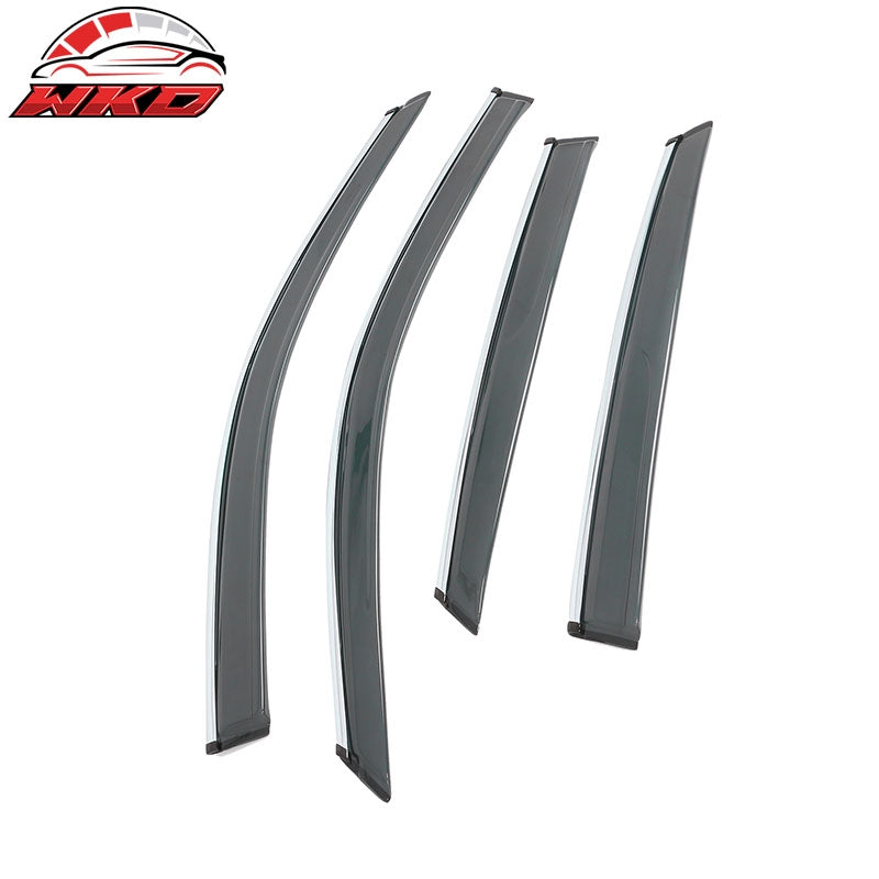 Fits 22-26 Honda Civic Sedan 4DR Acrylic Tape-on Window Visors With Chrome 4PCS