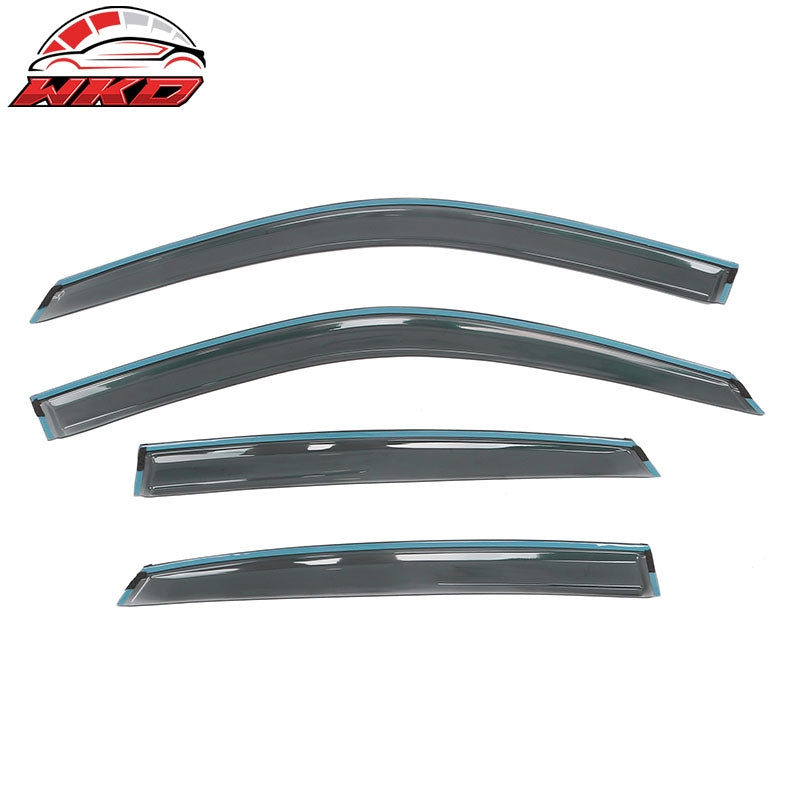 Fits 22-26 Honda Civic Sedan 4DR Acrylic Tape-on Window Visors With Chrome 4PCS