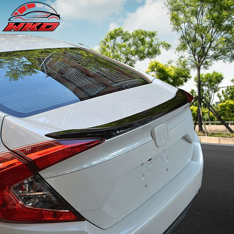 Fits 16-21 Honda Civic X 10th Sedan OE Style Flush Mount Trunk Spoiler Unpainted