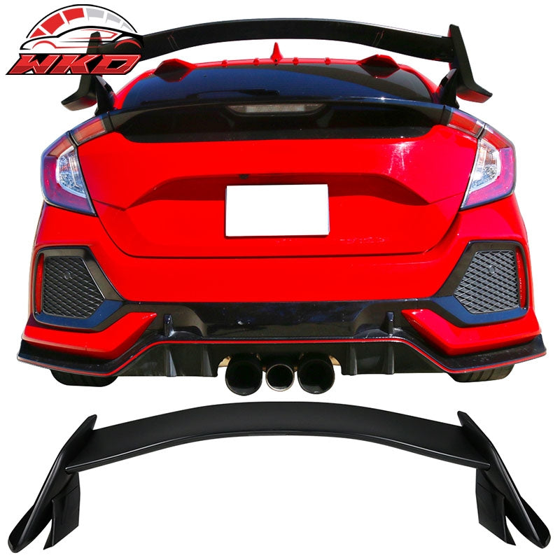 Wholesale 17-21 Honda Civic X 10th Type R Rear Trunk Spoiler Wing Unpainted Black ABS