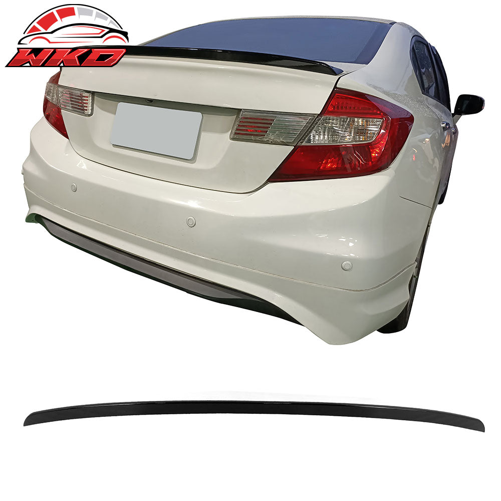 Fits 12-15 Honda Civic 4-Door D Style Trunk Spoiler Painted #NH547 Berlina Black