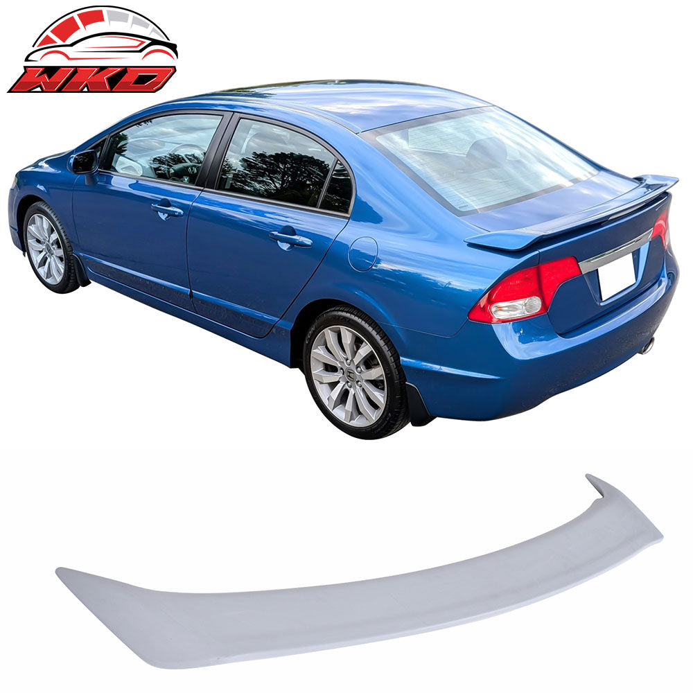 Fits 06-11 Honda Civic 8th Gen Sedan Si Style Trunk Spoiler W/LED Unpainted Gray