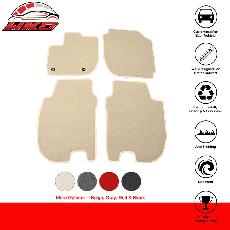 Fits 15-20 Honda Fit 4DR Floor Mats Liner Front Rear Nylon Beige Carpets 4PCS