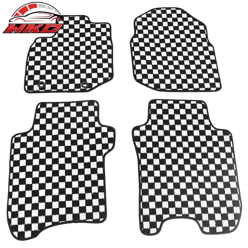Wholesale 09-13 Honda  Anti-slip Floor Mats Checkered Carpets Black White Plaid
