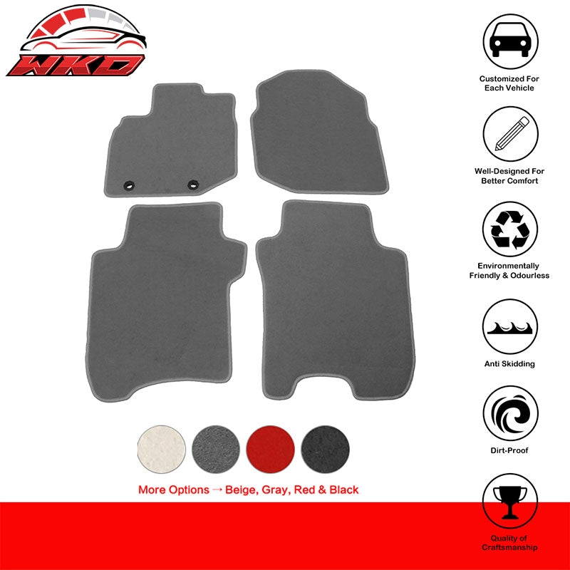 Fits 09-13 Honda Fit Car Auto Floor Mats Liner Front Rear Nylon Grey Carpet 4PC