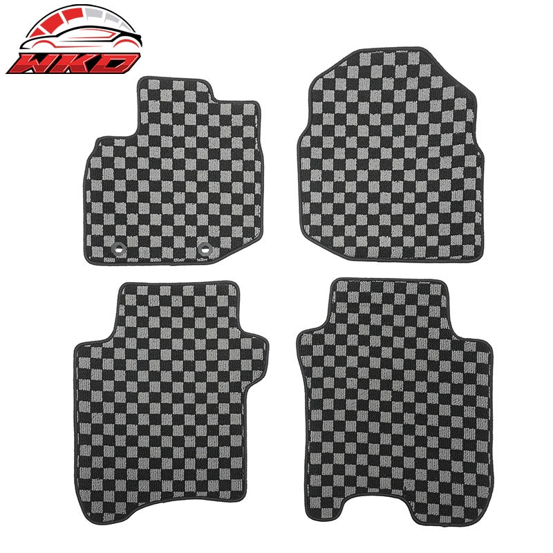 Wholesale 09-13 Honda  GK Floor Mats Non-Slip Carpets Checkered Black Gray Plaid