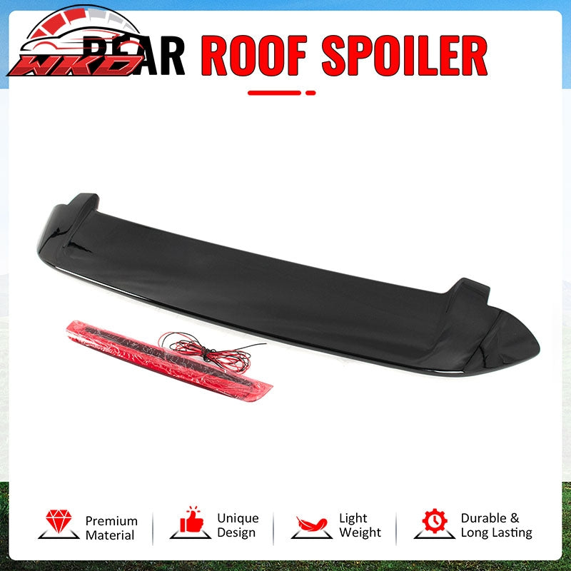 Fits 06-08 Honda Fit Gloss Black ABS Rear Roof Spoiler Lip Wing with LED Light