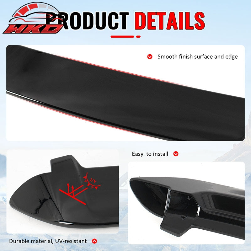 Fits 06-08 Honda Fit Gloss Black ABS Rear Roof Spoiler Lip Wing with LED Light
