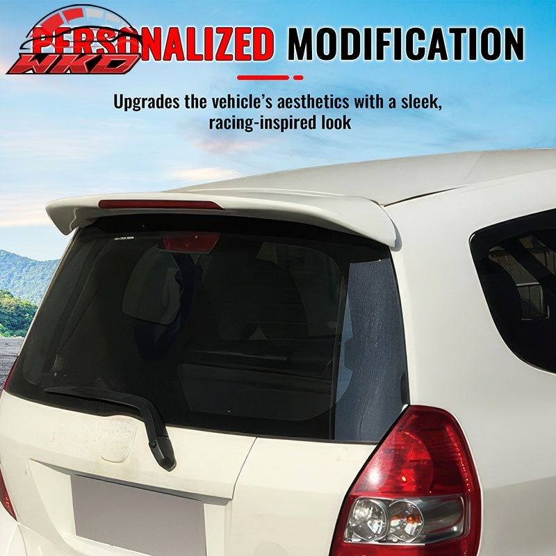 Fits 06-08 Honda Fit Gloss Black ABS Rear Roof Spoiler Lip Wing with LED Light